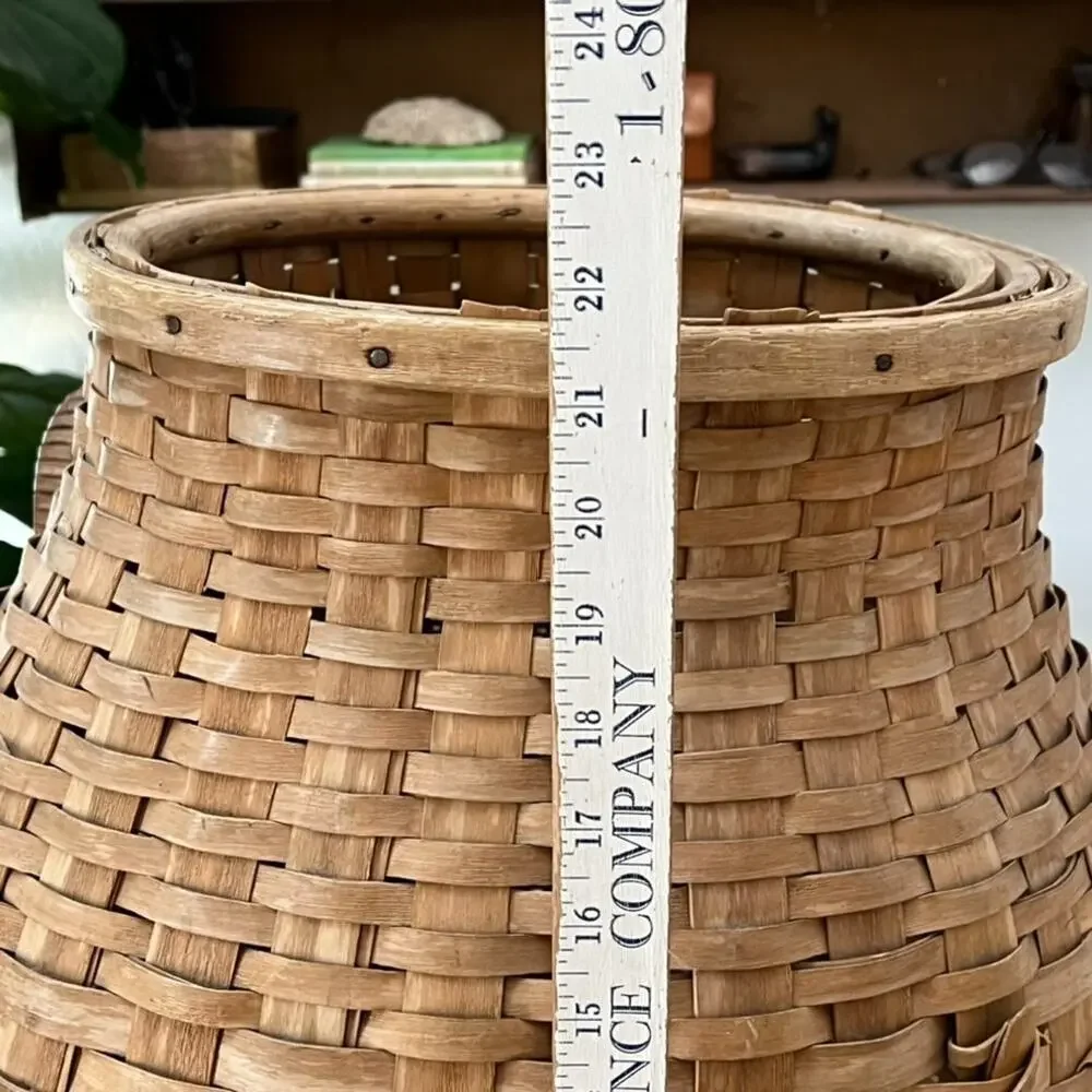Antique Maine Penobscot Indigenous Hand Woven Handled Basket